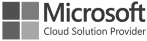 Logo Microsoft avec texte Cloud Solution Provider pour accessibilité web.